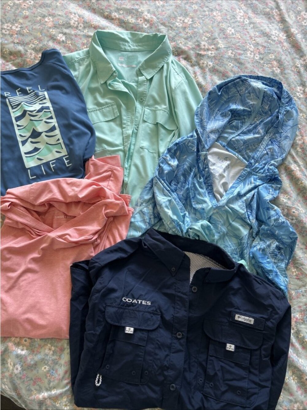 Women’s Fishing Shirts Lot Of 5 Columbia Reel Life Long Sleeve Size XL